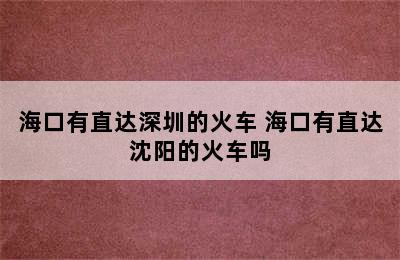 海口有直达深圳的火车 海口有直达沈阳的火车吗